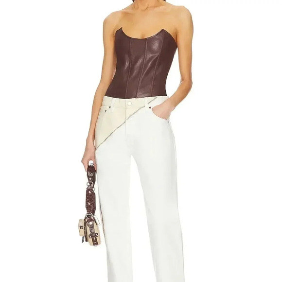 SALTY FAUX LEATHER TUBE TOP MEDIUM NWOT - Picture 5 of 8